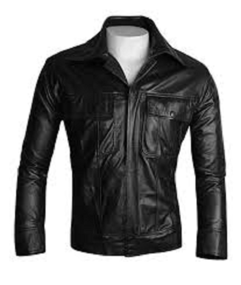 Mens Rock N Roll Elvis Presley Comeback Special Black Real Leather Suit Outfit
