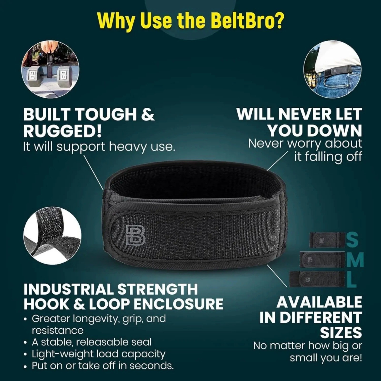 BeltBro Pro For Men Next Gen BeltPro Buckle-Free Elastic Belt