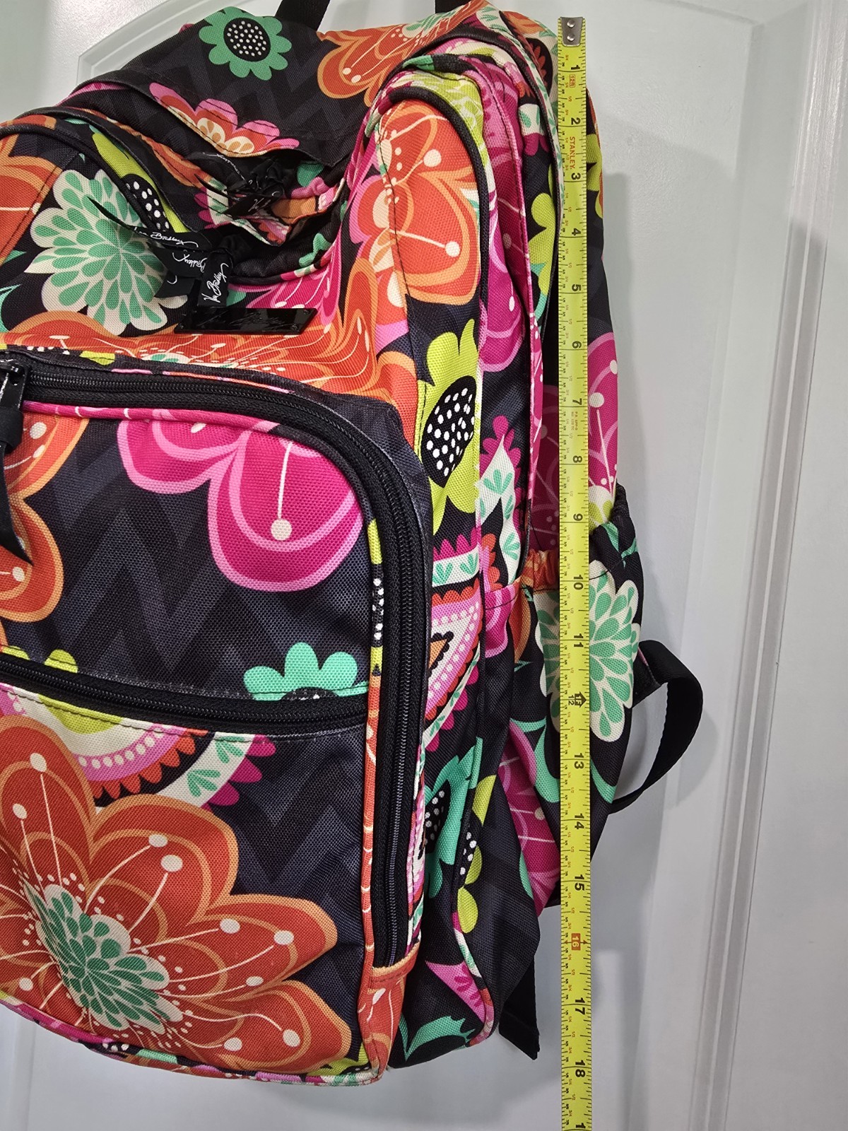 Vera Bradley Bouquet Book Bag Large Backpack Bright Floral Work School Travel