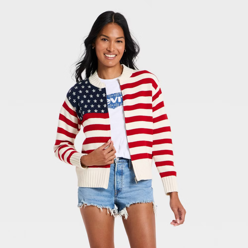 Women Americana Full Zip Cardigan – Universal Thread Cream M