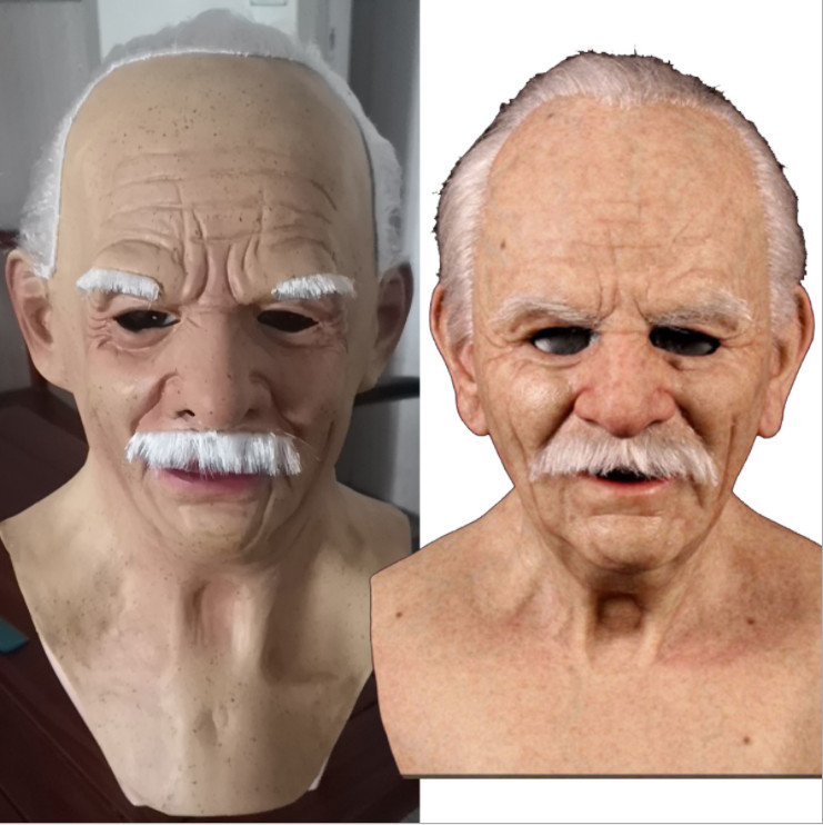 Old Man Mask Latex Halloween Cosplay Party Realistic Full Face Masks Headgear US