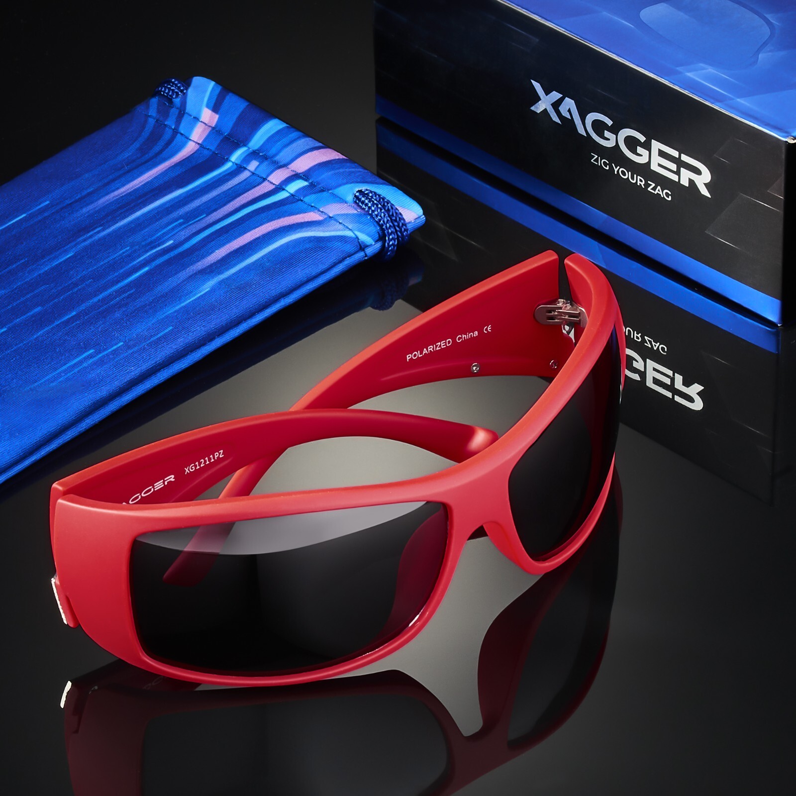Xagger Polarized Wrap Around Sport Sunglasses Men Women Running Driving Fishing