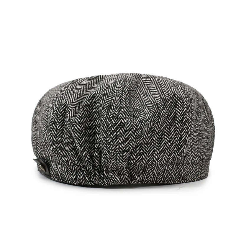 Newsboy Hat Flat Cap Driver Herringbone Tweed Plain Wool Baker Boy Classic Golf