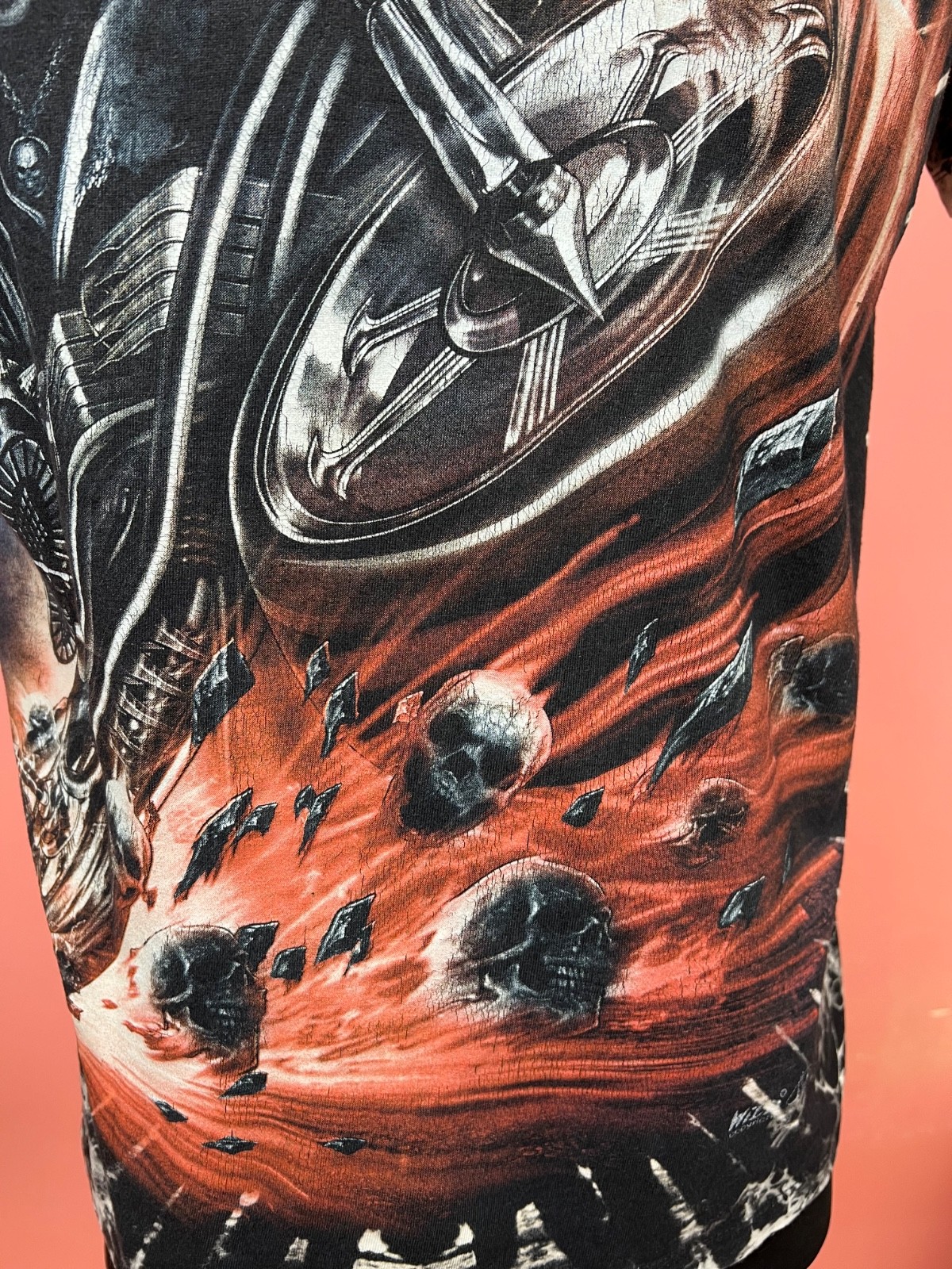 Skull wild tee shirt streetwear hype moto vintage custom men’s S