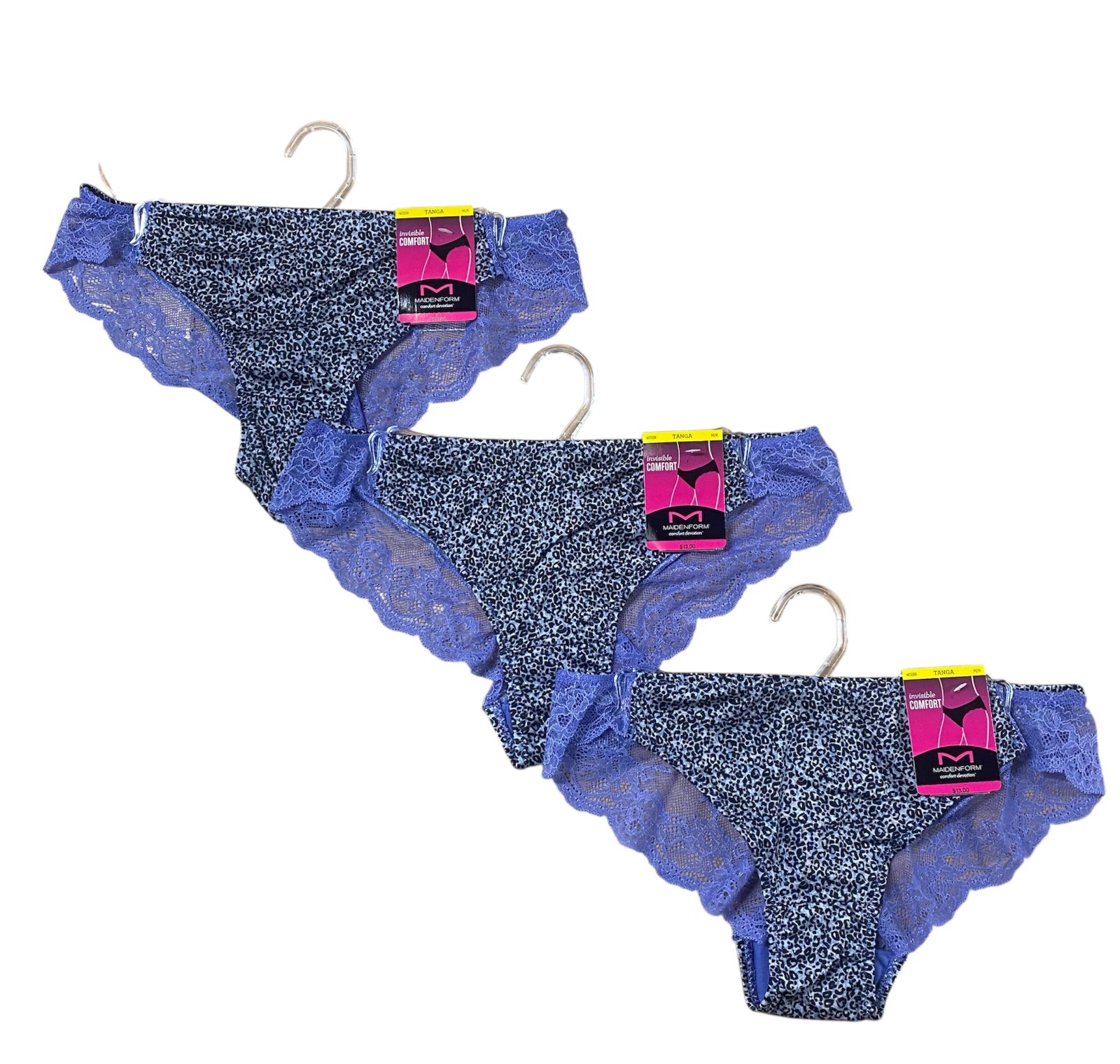 Maidenform Women’s 3 Pack Comfort Devotion Lace Back Tanga 40159