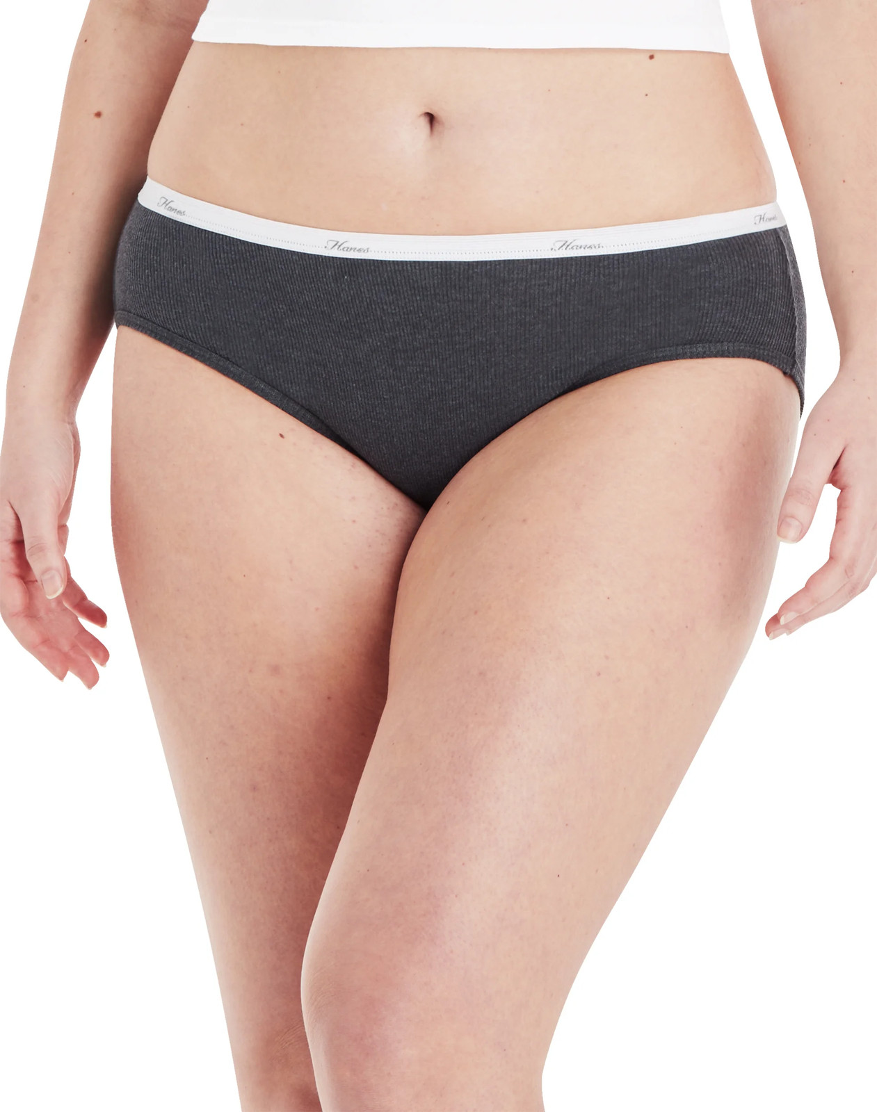Hanes 6-Pack Hipsters Women Ribbed Cotton Panties Cool Comfort Underwear Assort