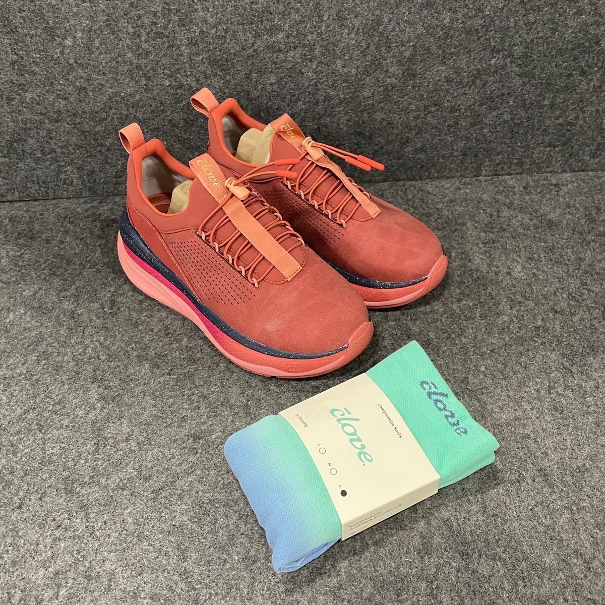 CLOVE Supercush Forte Sneaker Unisex Size US W8/M6 Terra Cotta/Navy