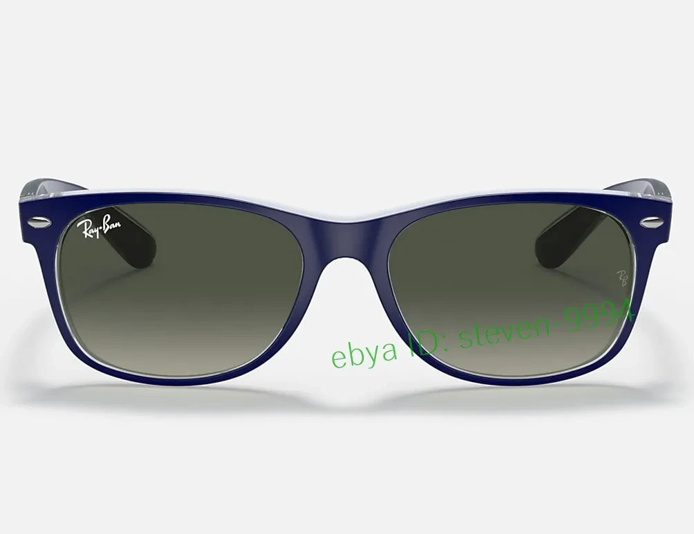 New Ray-Ban NEW Wayfarer Sunglasses RB2132 55mm Grey/Matte Blue UV400 Authenti