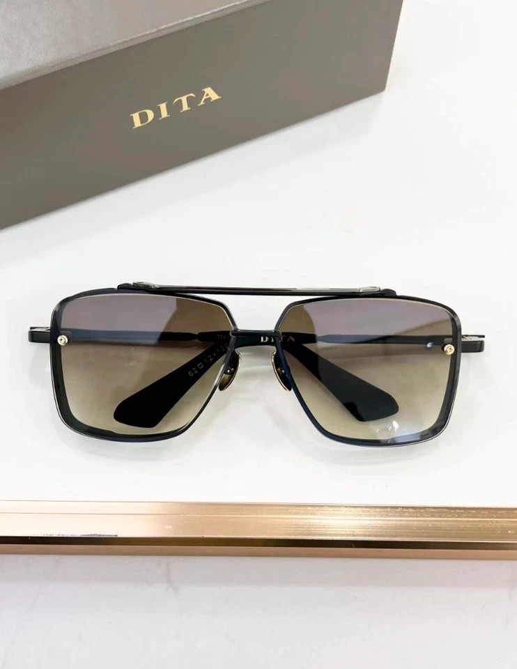 DITA MACH-SIX DTS121 Sunglasses Black/Brown Gradient 62-12-130mm With Case New