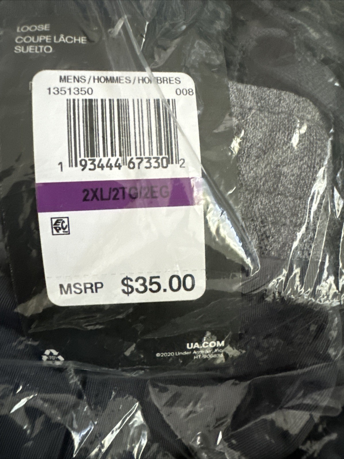 Under Armour Mens Locker 9In Pocketed 2XL Steel Gray Sports Workout Active