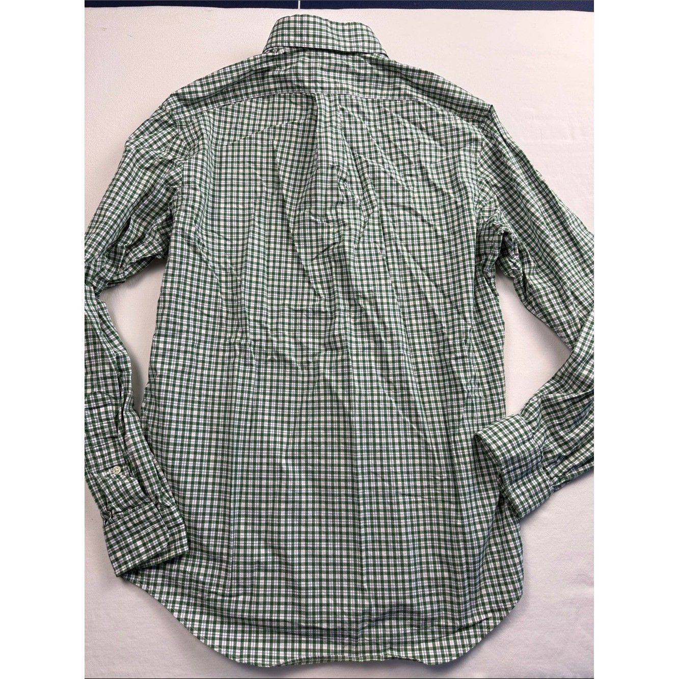 Ralph Lauren Green and White Check Button-Down Shirt sz Medium
