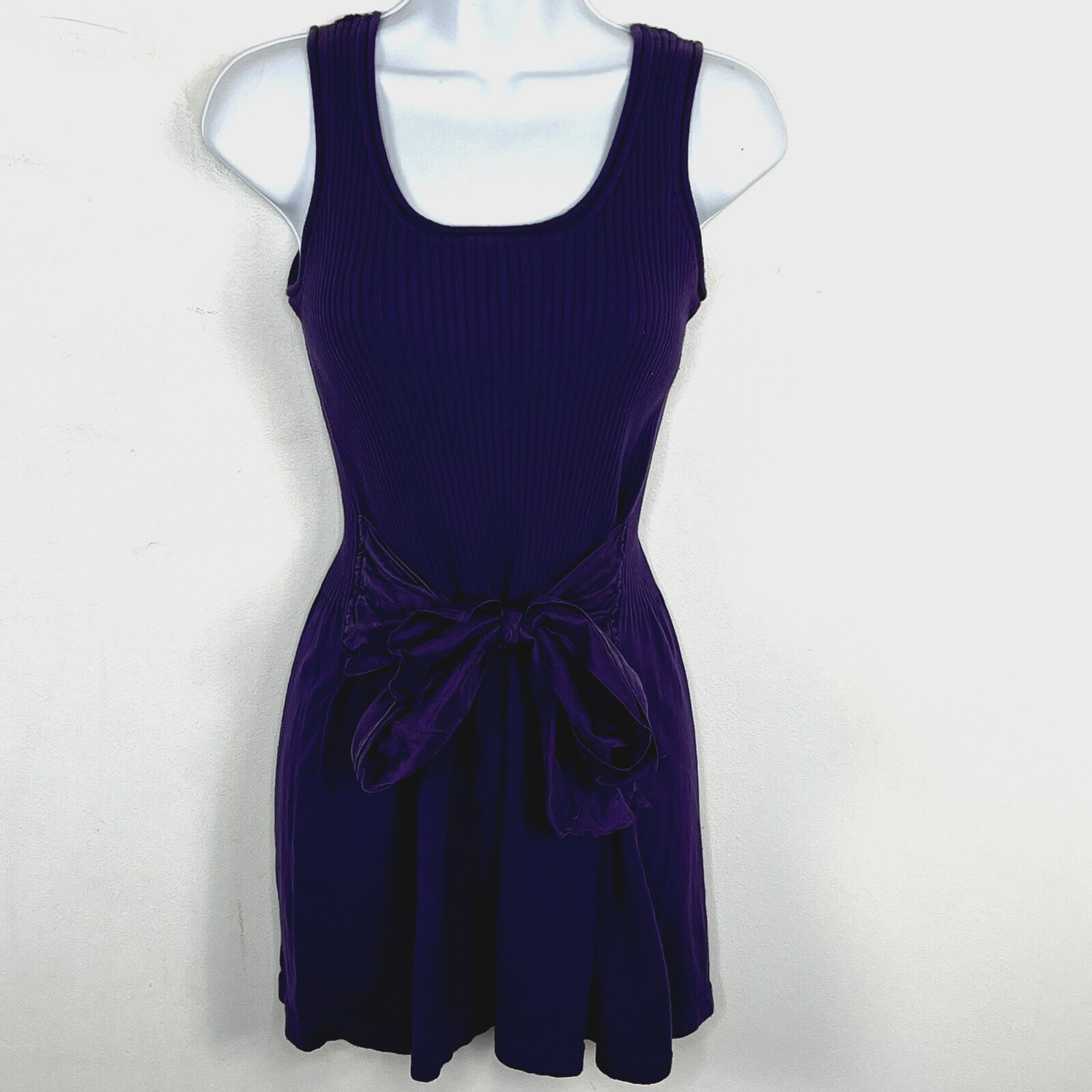 Kenar Tank Dress Sz M Purple Sleeveless Ribbed Minimalist Modern Chic Clean Girl