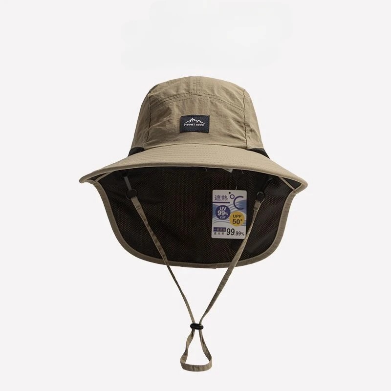 Unisex Wide Brim Sun Hat Waterproof Quick-Dry with Neck Flap