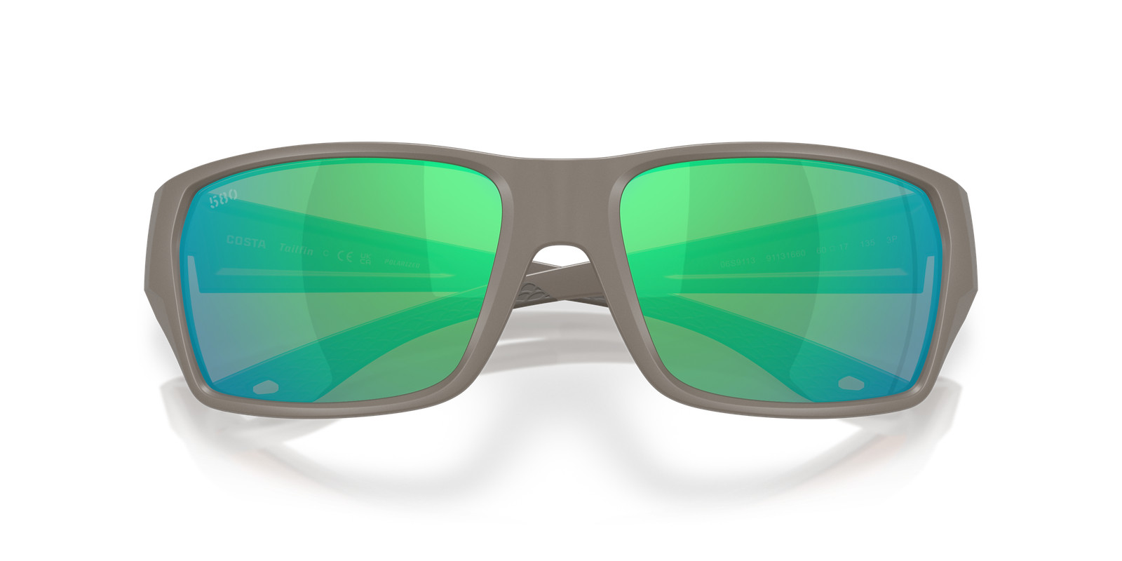 Costa Del Mar Tailfin Matte Olive Shale/Green Mirror 580G Polarized Sunglasses