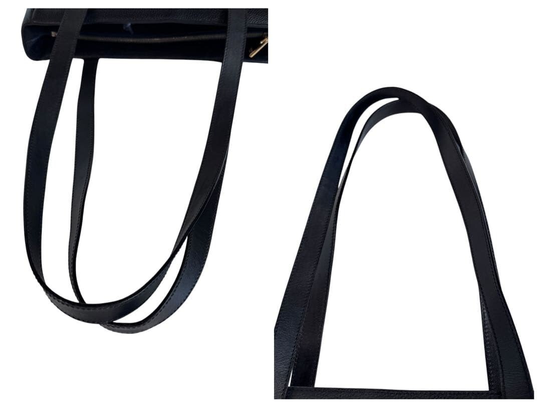 CELINE Tote bag Leather Black Vintage Authentic From Japan