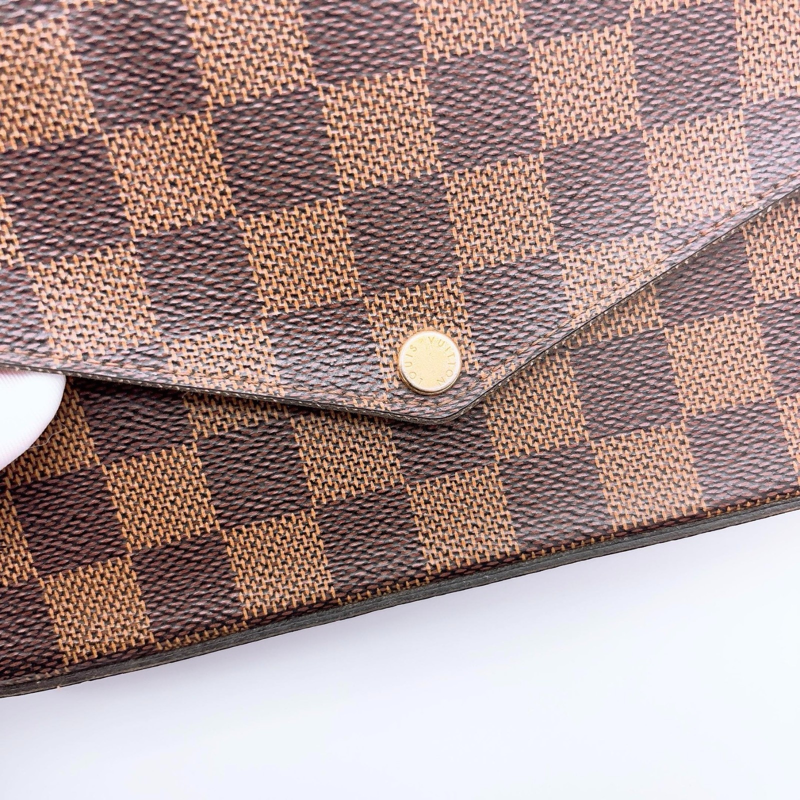 Louis Vuitton Felicie Damier Ebene Pochette Chain Crossbody Bag Clutch