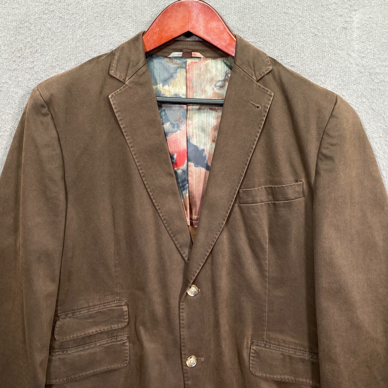 Kroon STING Blazer 42R Brown Cotton Stretch Unstructured Casual 2-Button