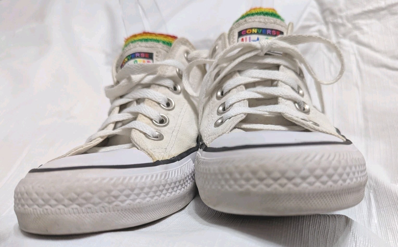 Sneakers Converse All Stars RAINBOW TONGUES Low Top Unisex Shoes Sz W8 M6 Pride