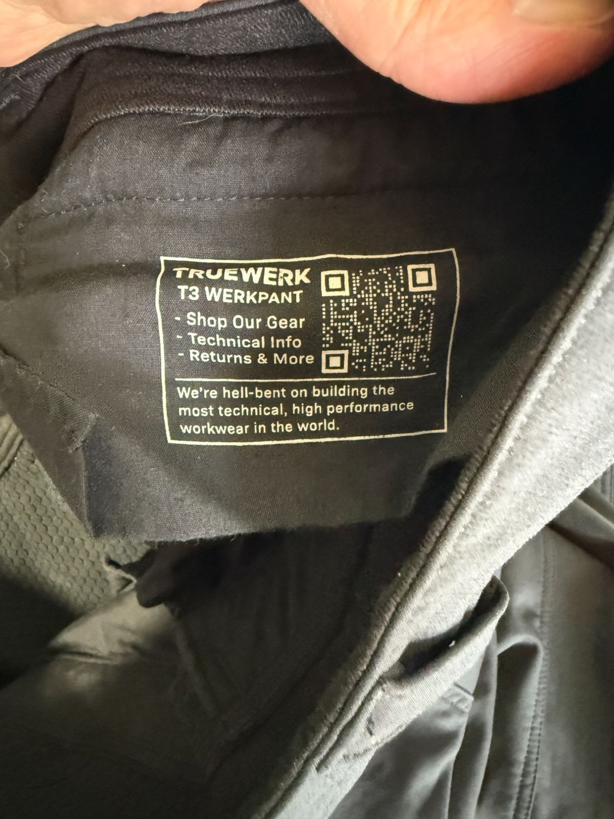 Truewerk T3 Pant Black Mens 42×32 Work Pants Technical Cargo Stretch Insulated