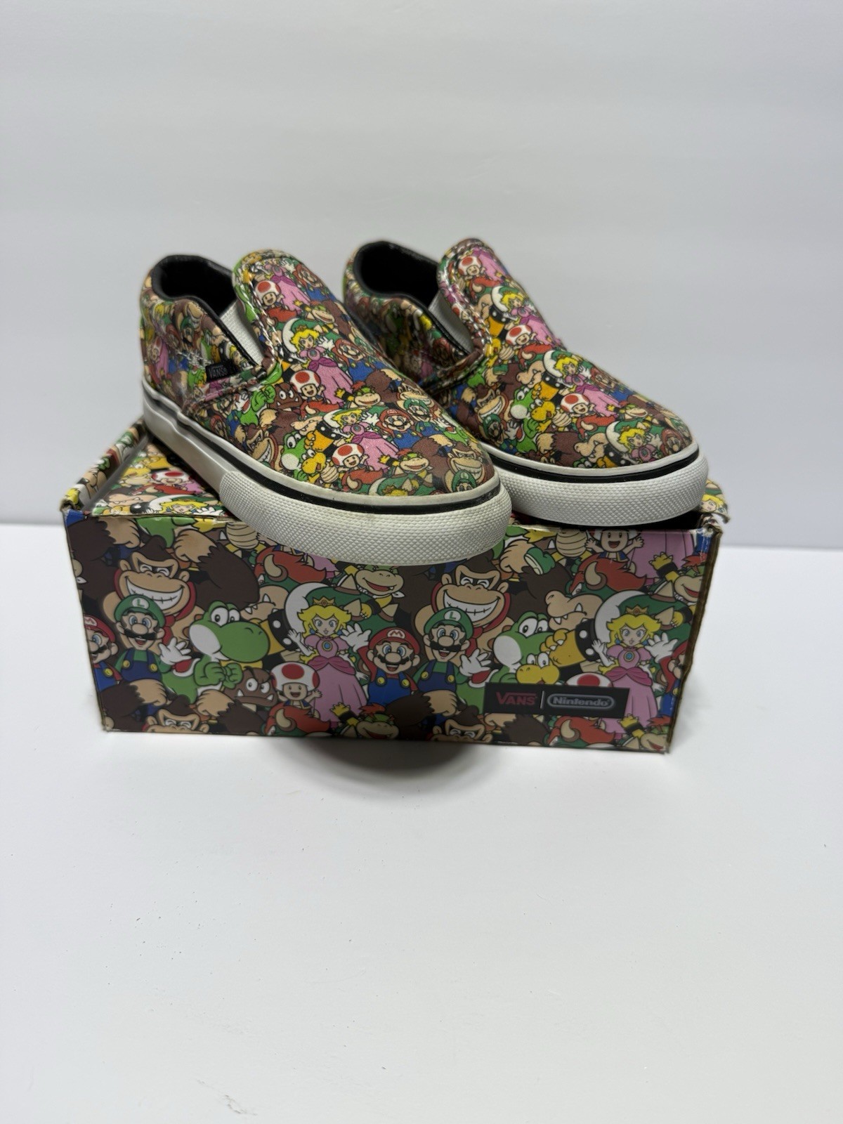 RARE VANS SUPER MARIO BROS GAME OVER SHOES SZ 9.5 T Kids Slip On Rare!