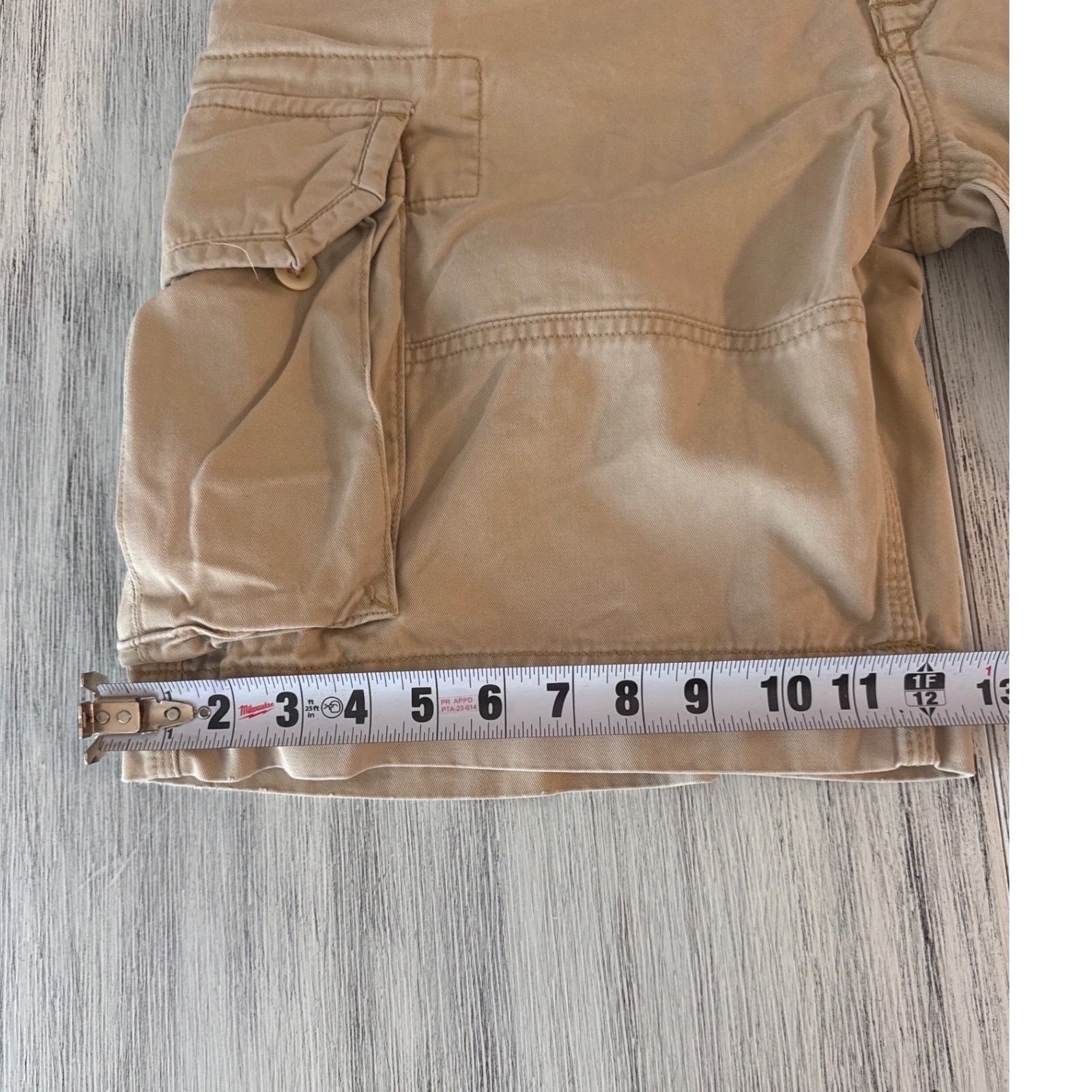 Polo Ralph Lauren Mens Tan Khaki Cotton Twill Cargo Shorts Utility Size 32