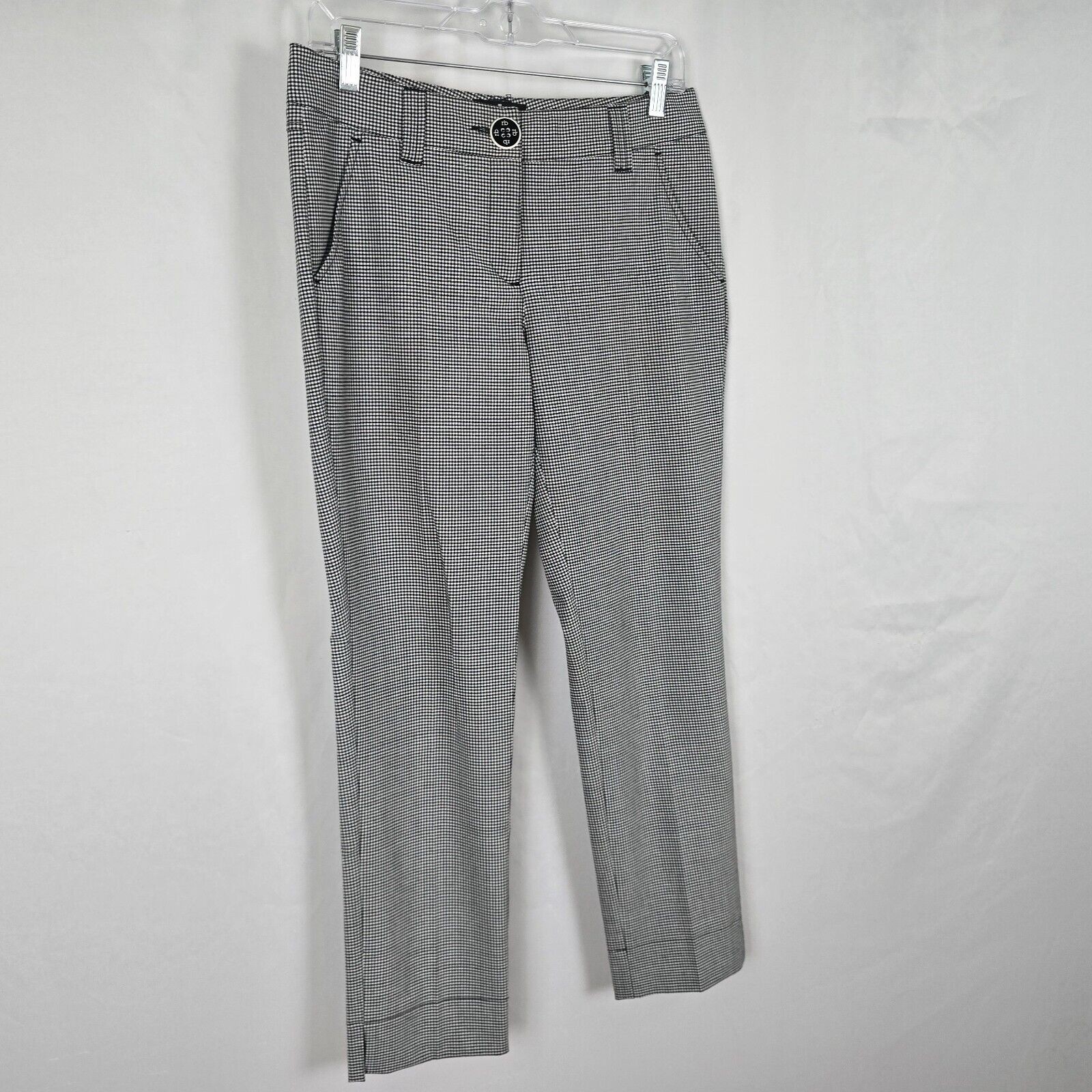 Roccobarocco Ankle Pants Women’s 6 Black White Checkered Dress Slacks