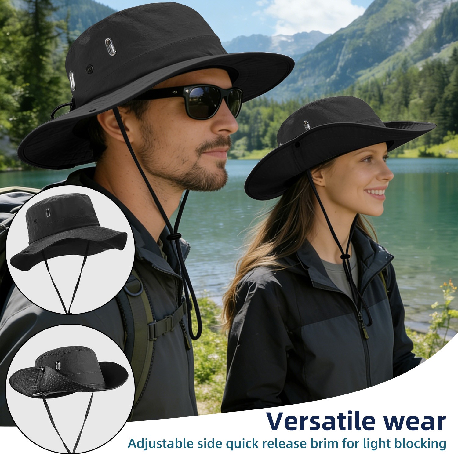 Wide Brim UV Protection Sun Hat – Ice Silk Bucket Cap For Hiking Camping Fishing