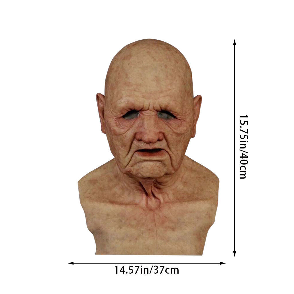 Old Man Mask Latex Halloween Cosplay Party Realistic Full Face Masks Headgear