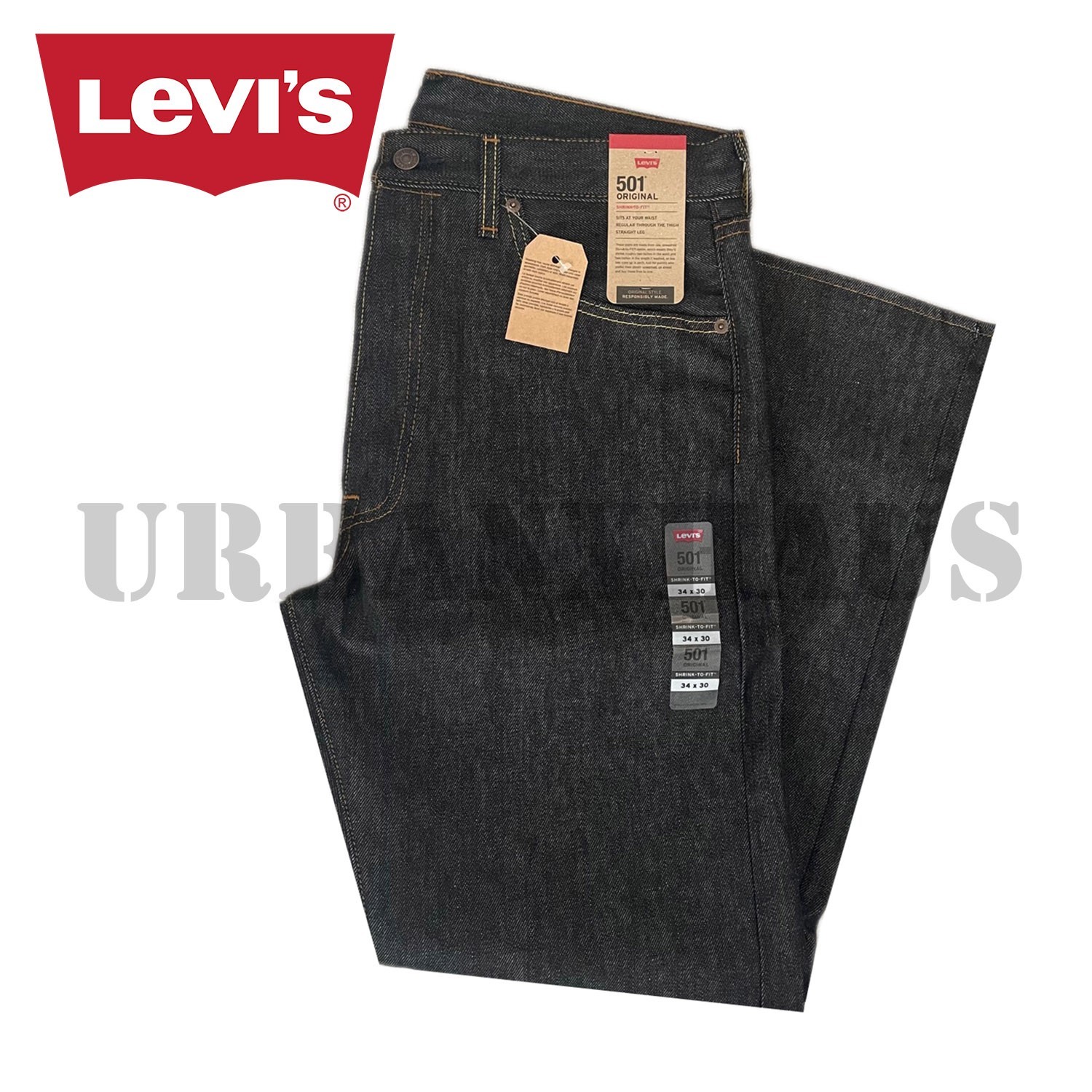 Levi’s 501 Original Shrink-To-Fit Men’s Straight Leg Denim Jeans (30 to 48)