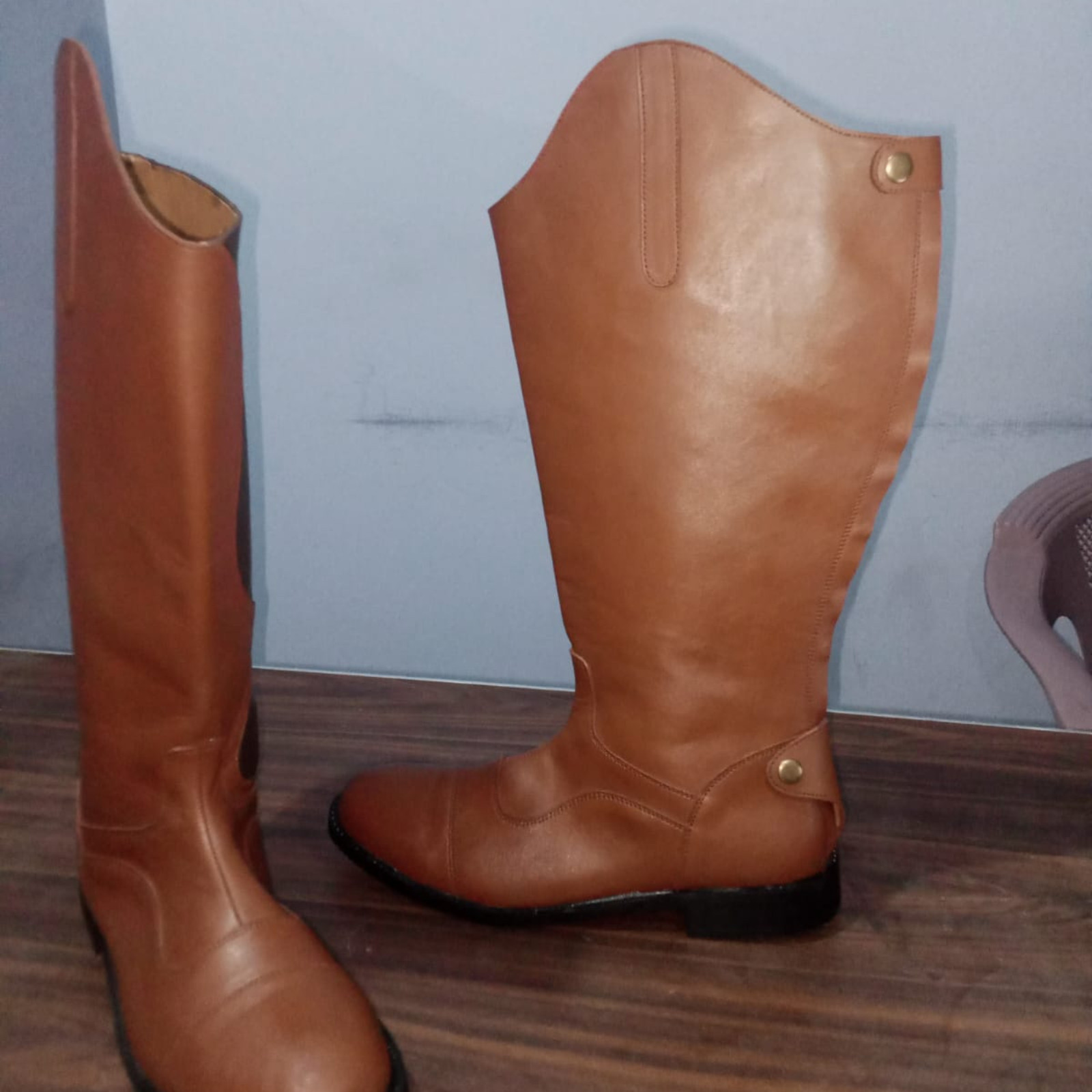 Men’s Brown Leather Riding Boots, Customization Handmade Long Leather Boots For