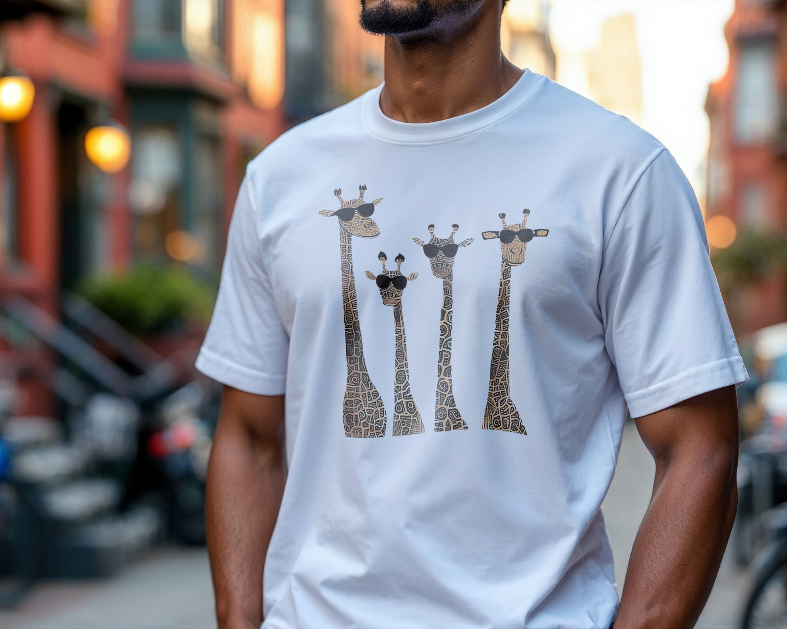 Cool Giraffe Family Shirt – Funny Matching Safari Animal Graphic Tee A438