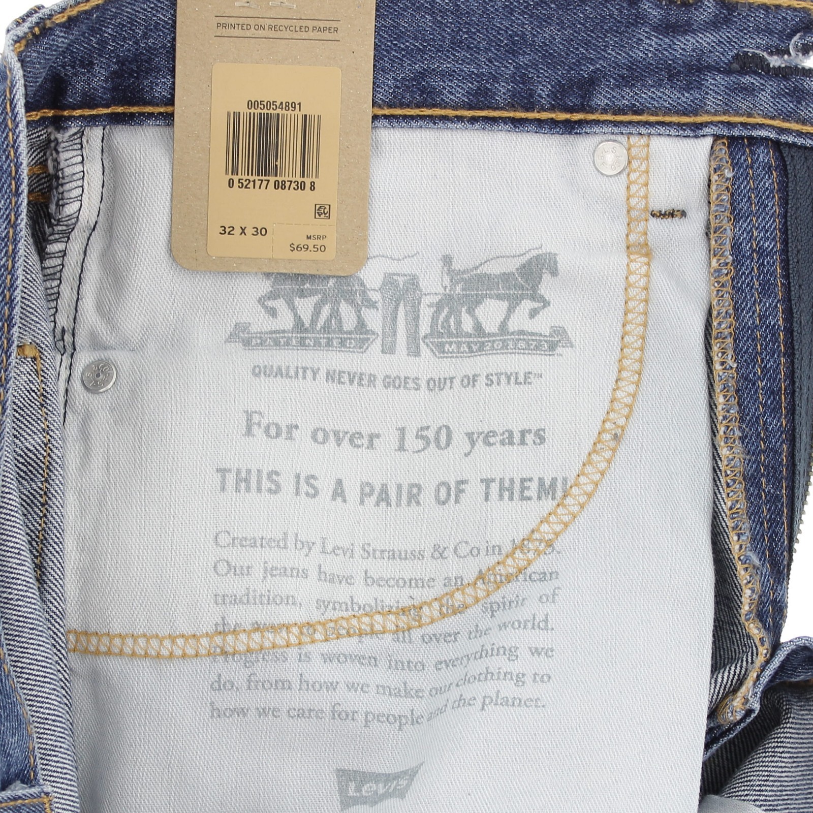 Levi’s Men’s 505 Denim Jeans, Regular Straight Fit, Non Stretch