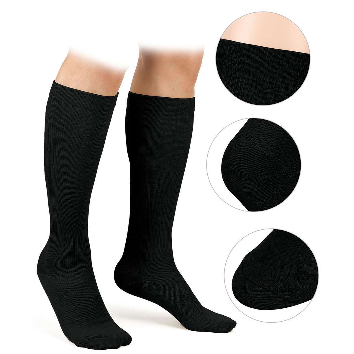 S M L XL 2XL 3XL 4XL Wide Calf Plus Size Compression Socks Women Men 20-30mmHg