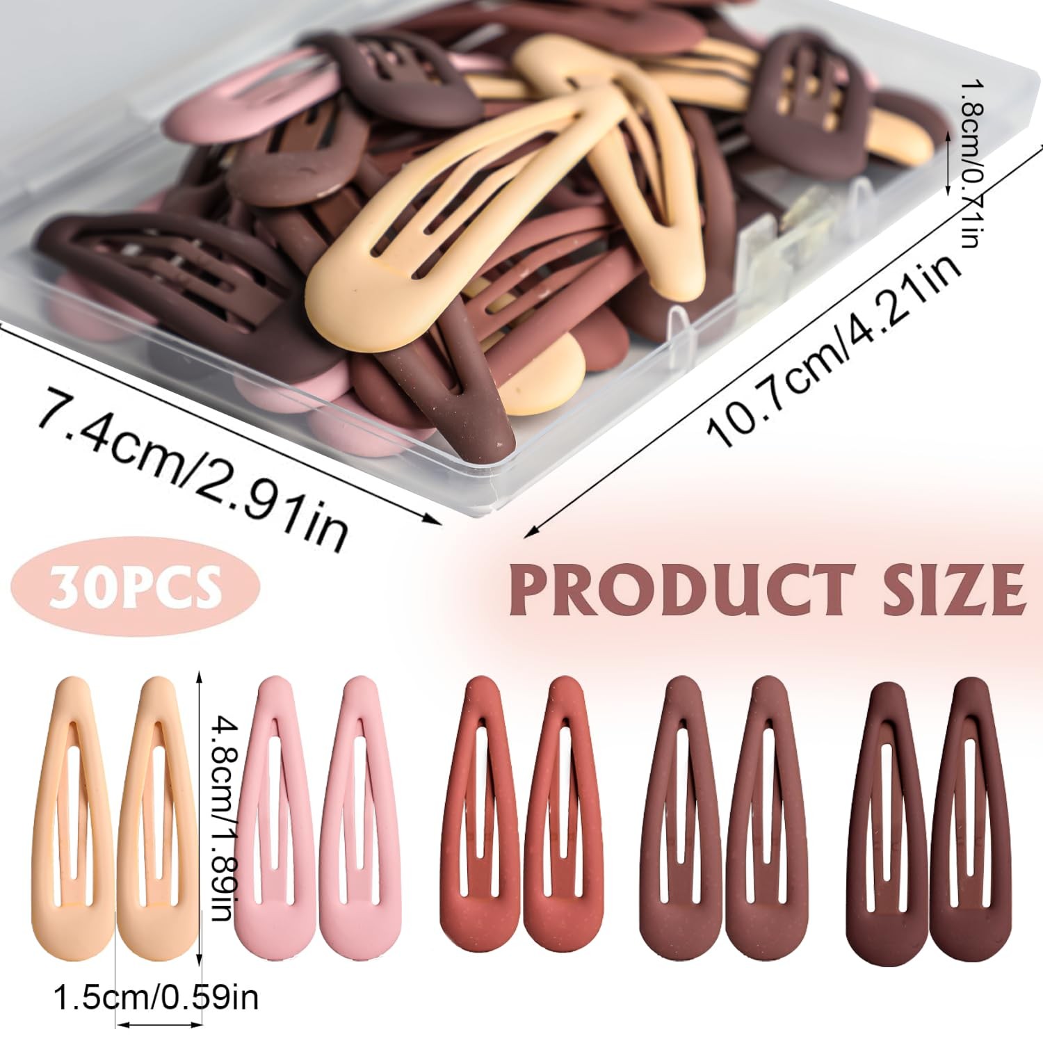 30PCS Non-Slip Metal Hair Clips, 4.8cm/1.89 Inch Small Barrettes Hair Accesso…