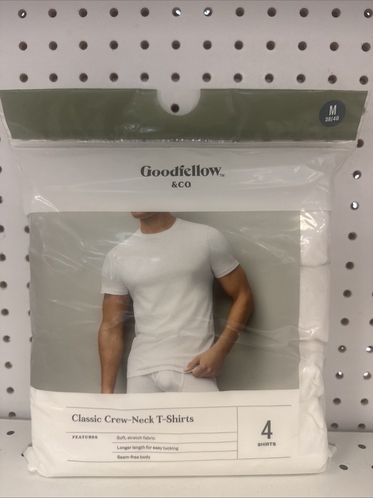 Good Fellow White Classic Basic Crew Neck Short Sleeve T Shirts Mens Size Medium