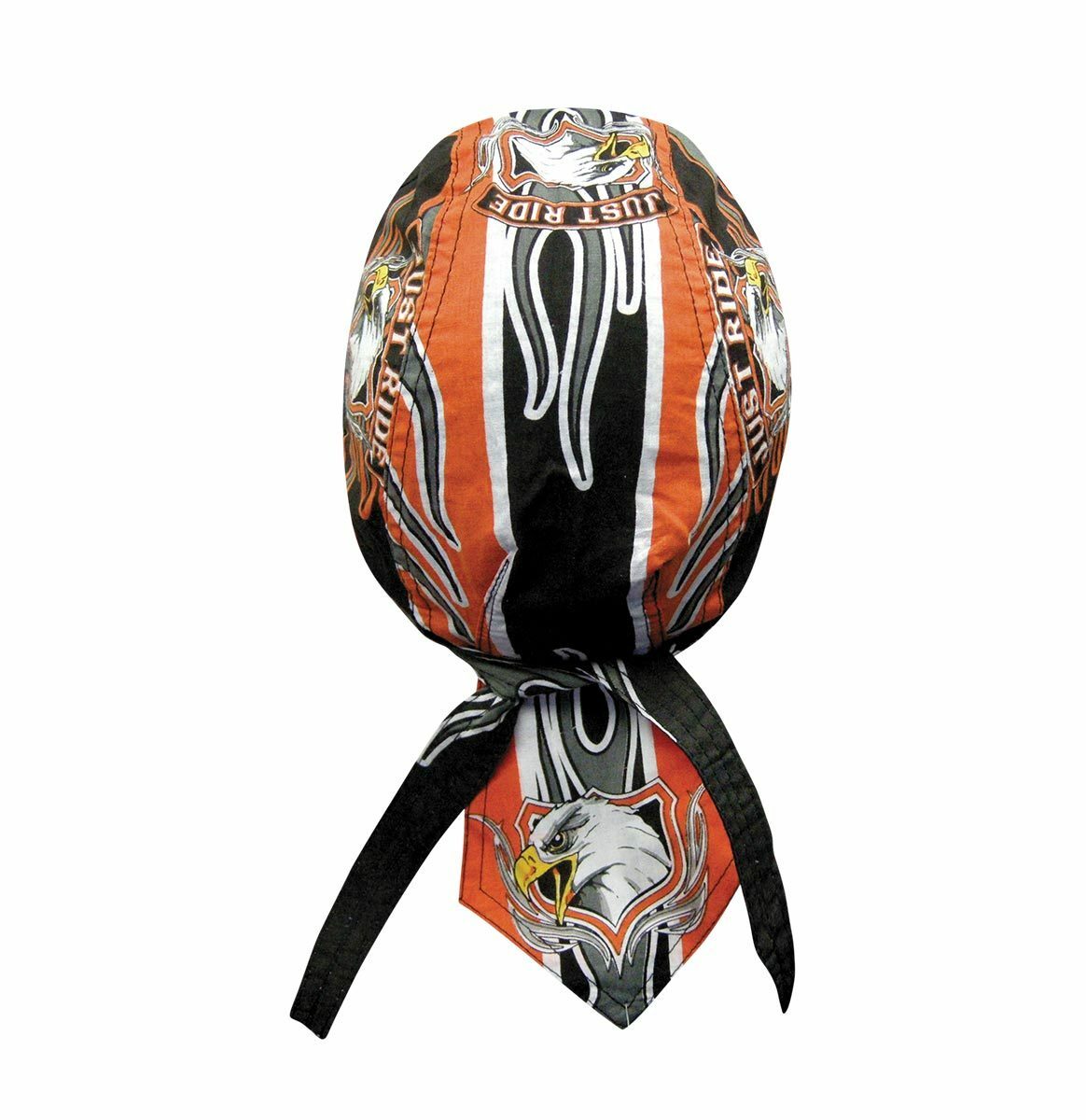 Just Ride Orange Eagle Doo Rag Headwrap Skull Cap Biker Durag Sweatband Capsmith