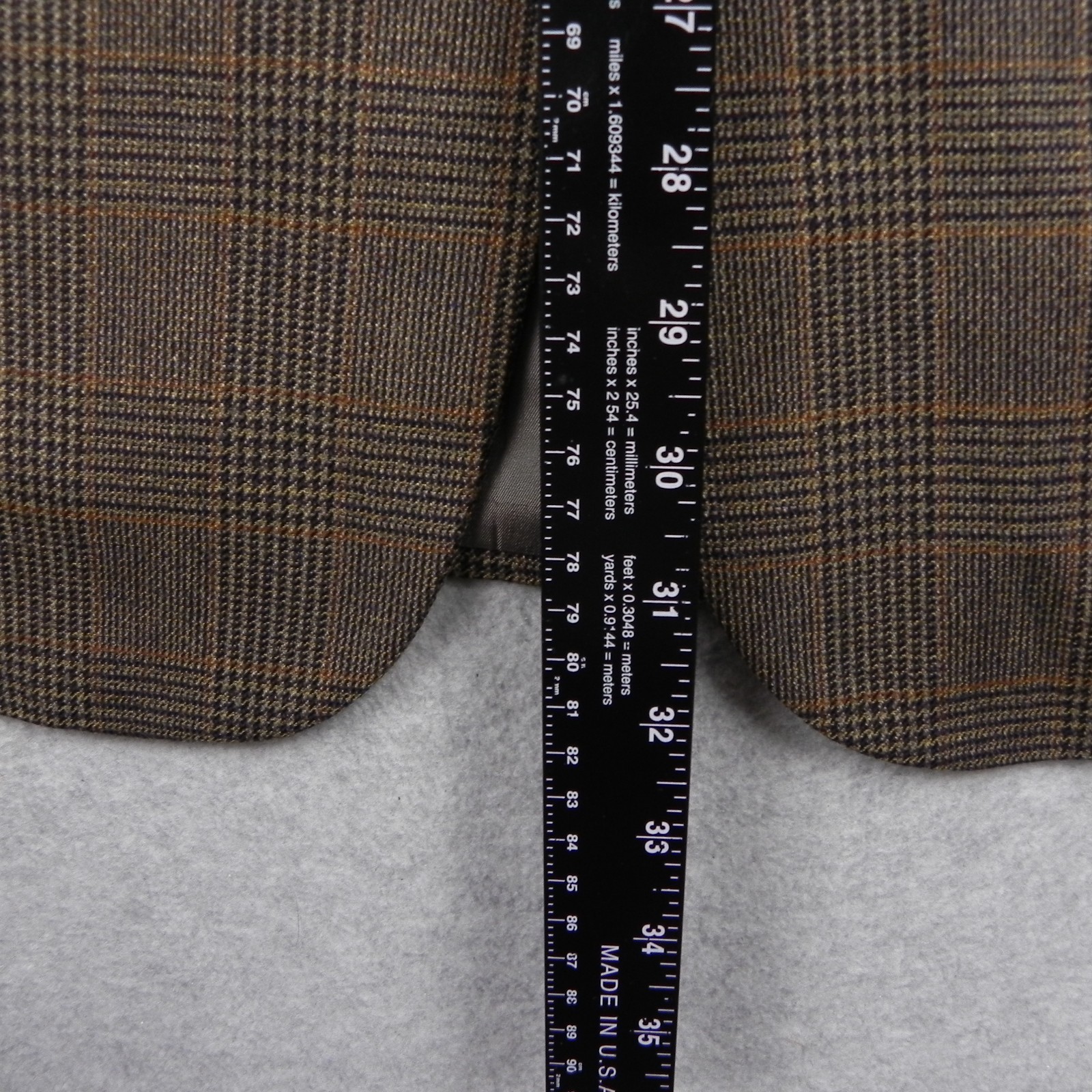 Brooks Brothers Blazer Mens 43R Wool 2-Button Suit Jacket Sport Coat Brown Plaid