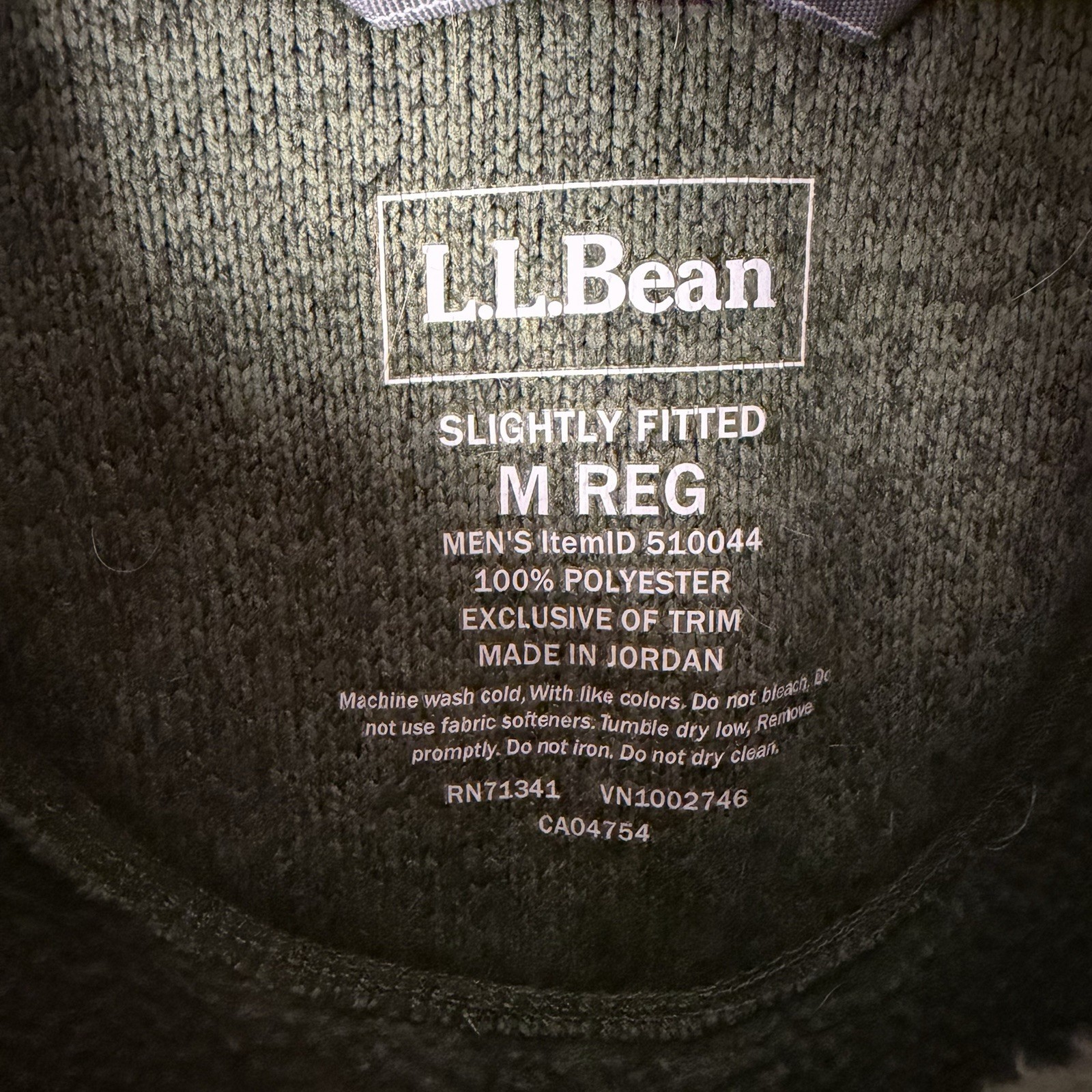 LL Bean Fleece Pullover Mens Medium Snap T Green Orange Colorblock Hike Camping