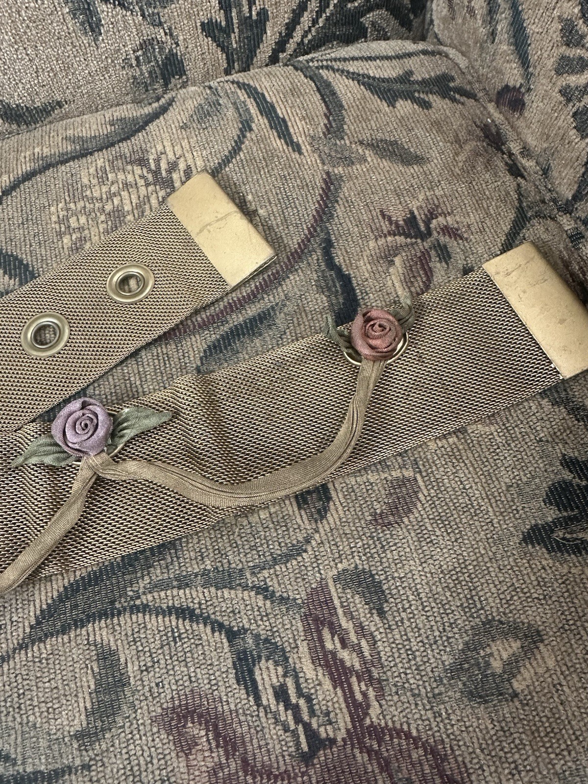 Antique Victorian Ornate Rosette Brass Belt 31”