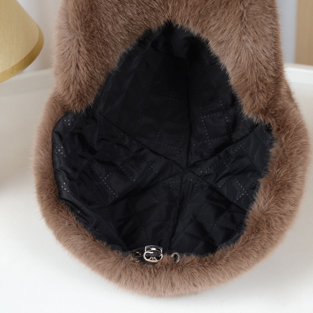Winter Women Fluffy Faux Fur Baseball Cap Thickened Warm Snapback Duckbill Hat