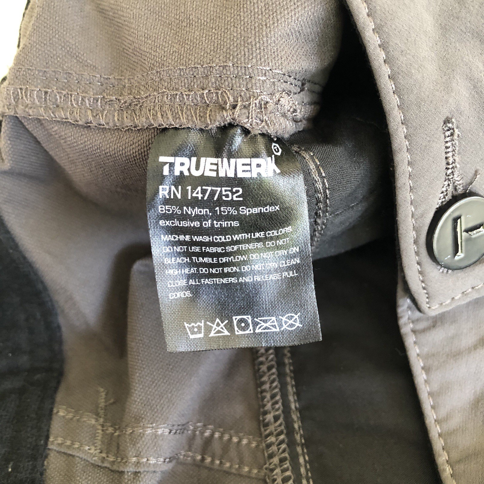 TRUEWERK T1 Werkshorts Mens Size 36 Gray Cargo Shorts Utility Work Outdoor