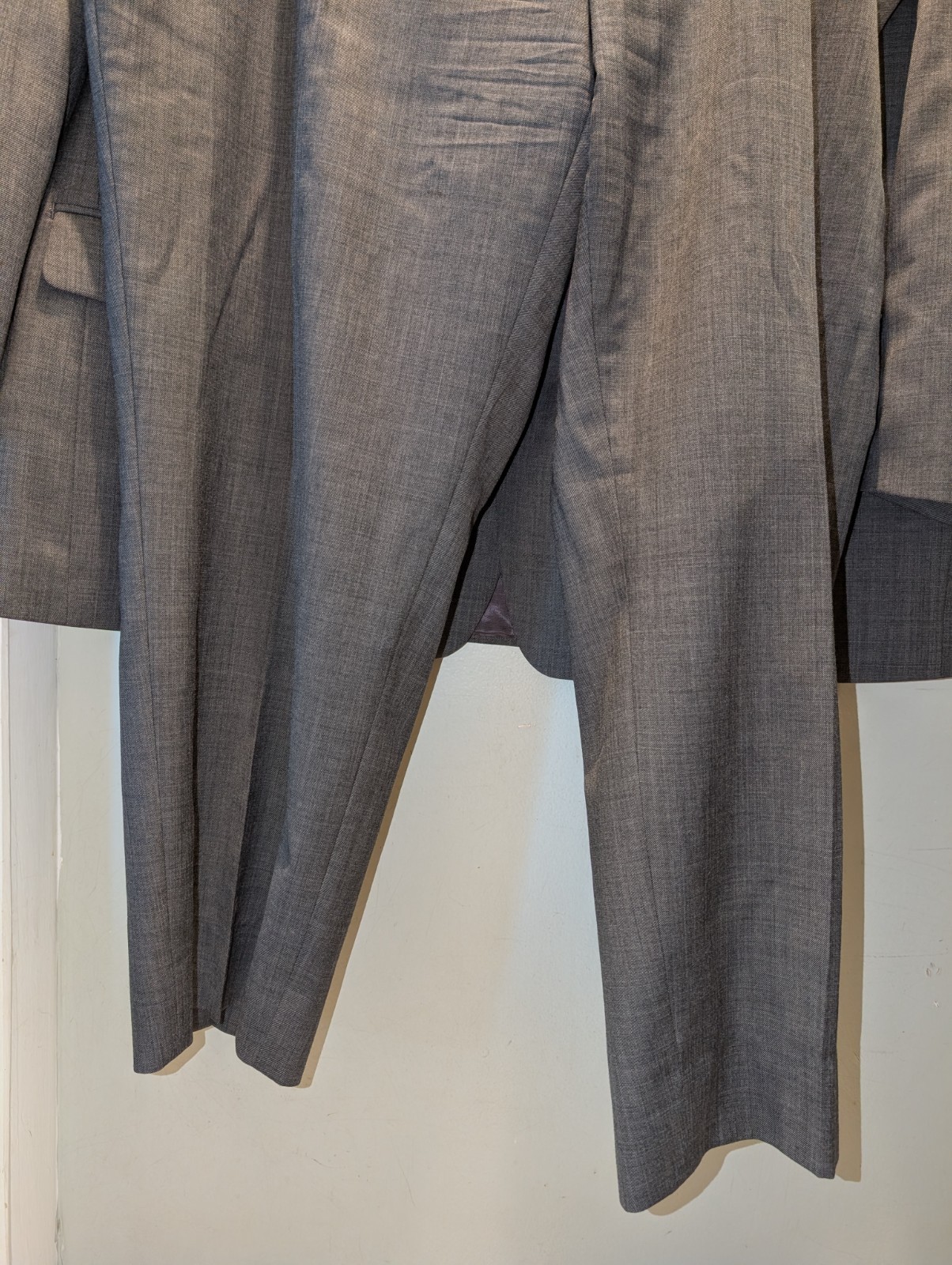 Lauren Ralph Lauren Suit Mens 52R Pant 48×28 Gray Stretch Wool Black Label