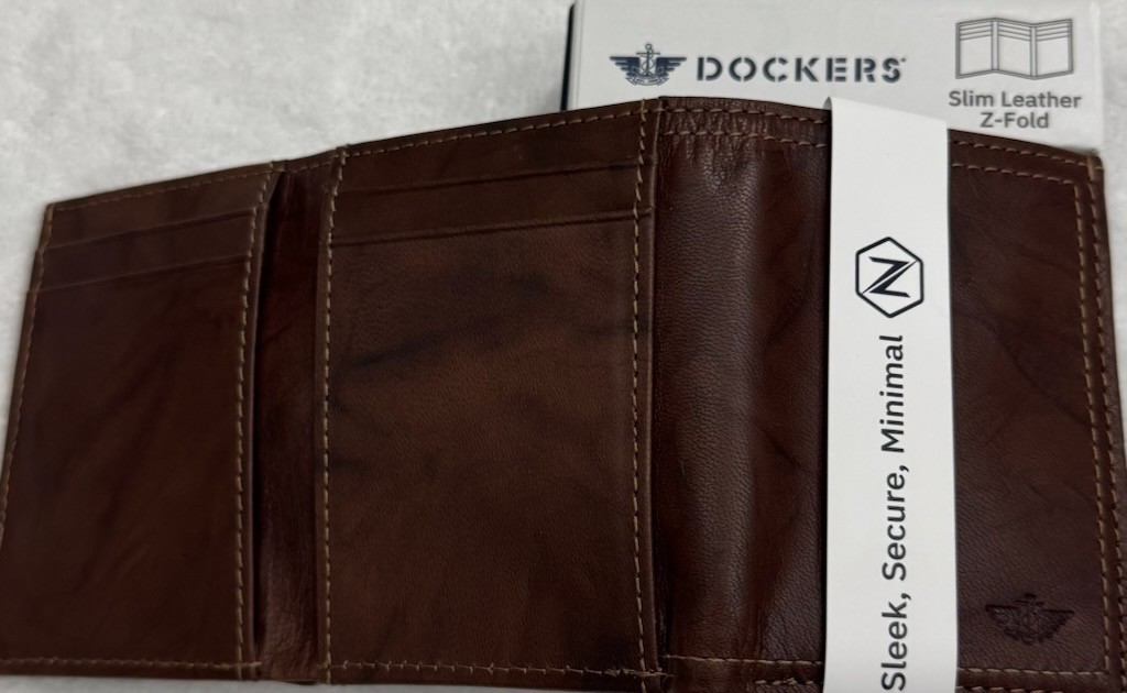 New Dockers Men’s Slim Z -Fold Wallet Brown Color $18.99