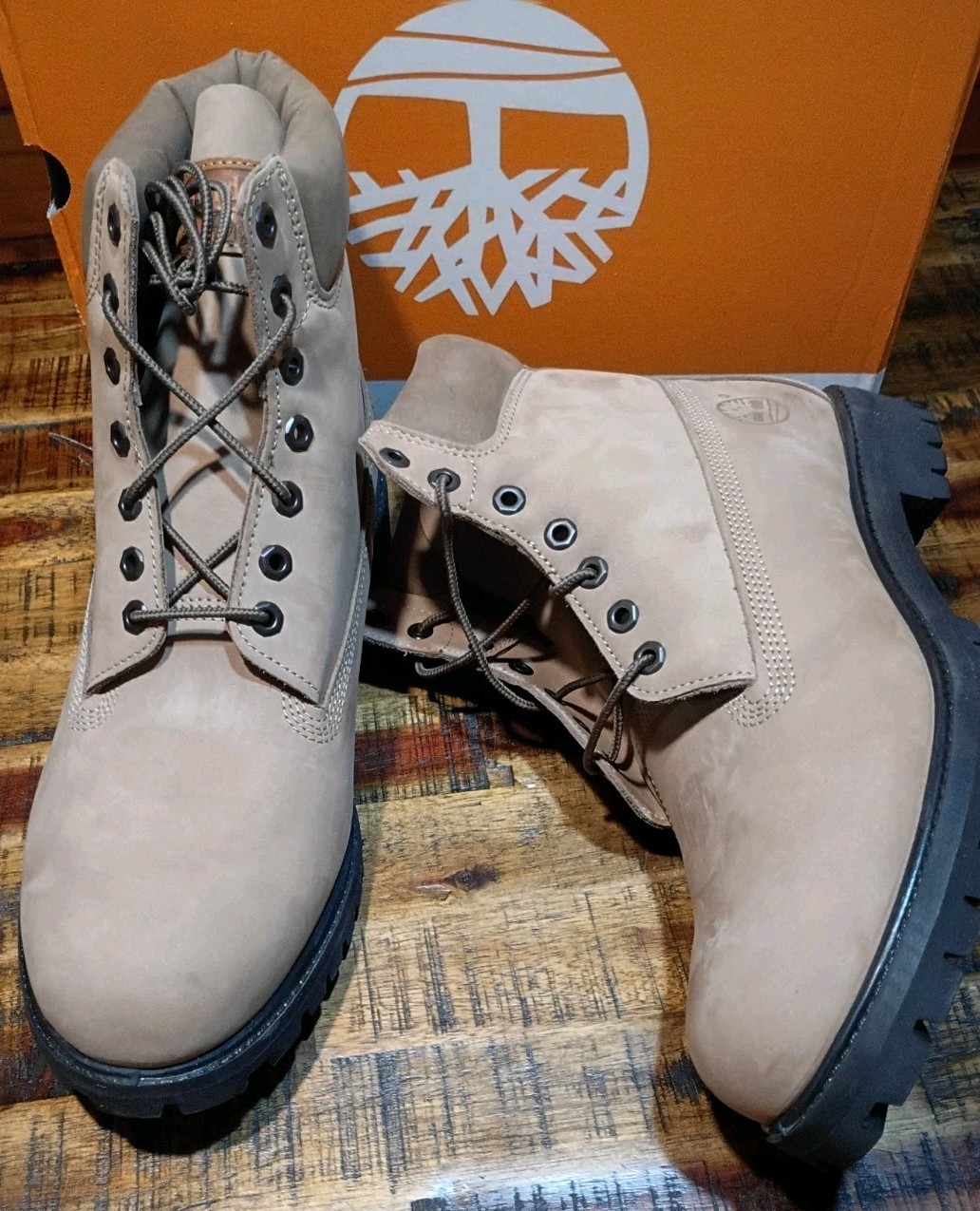 Mens Timberland Premium Waterproof Med Beige Premium Nubuck Lthr Boot SZ 12