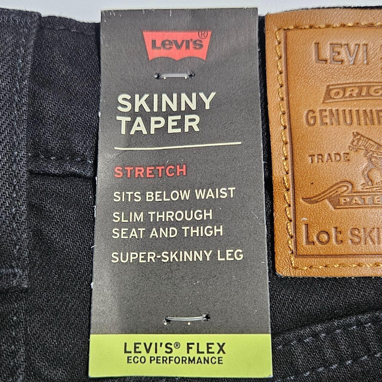 Skinny Taper Levi’s® Flex Men’s Jeans – Black Size 29×30