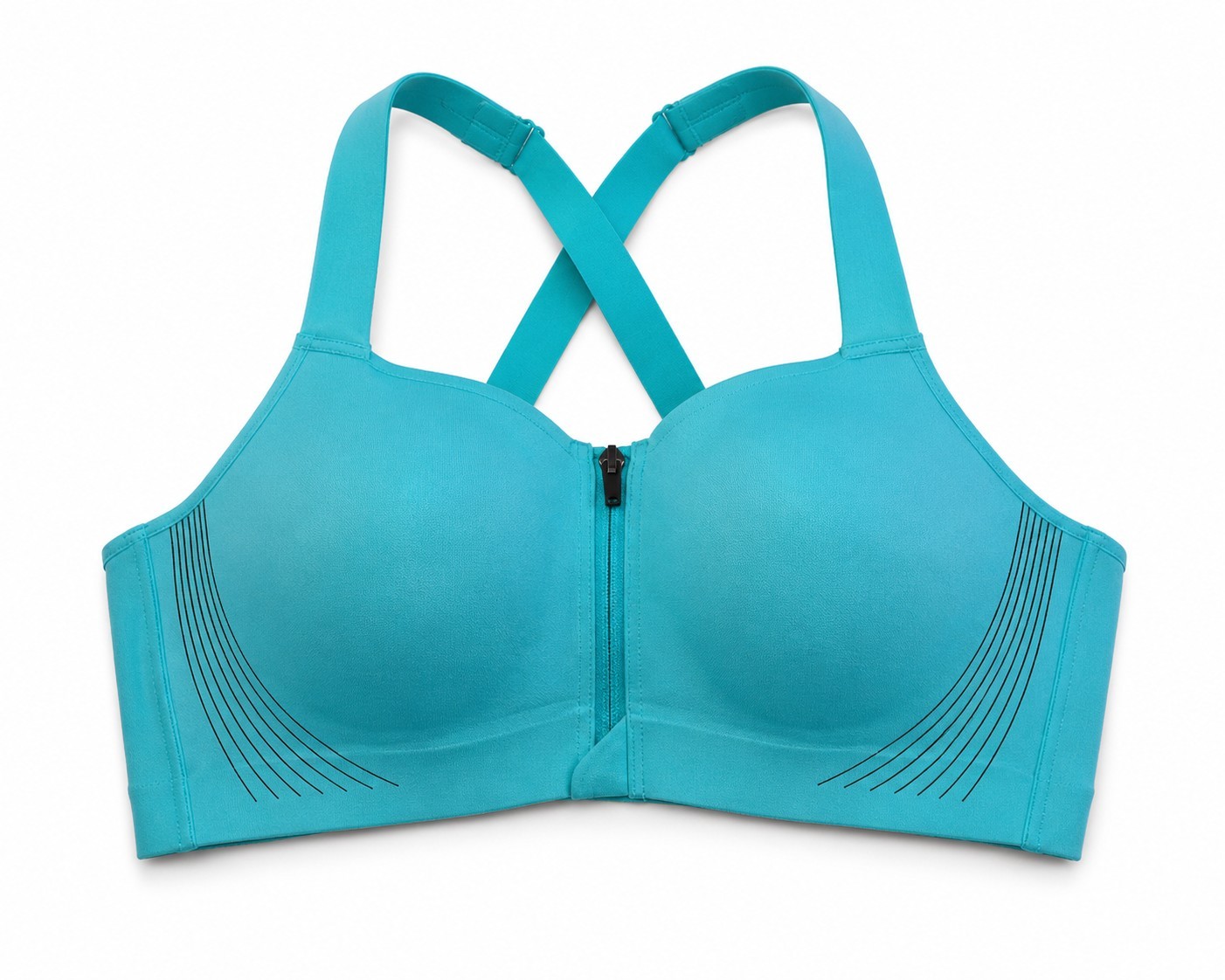 Victoria’s Secret VSX Sport Bra 36C Teal Front Zip High Support Yoga Style New