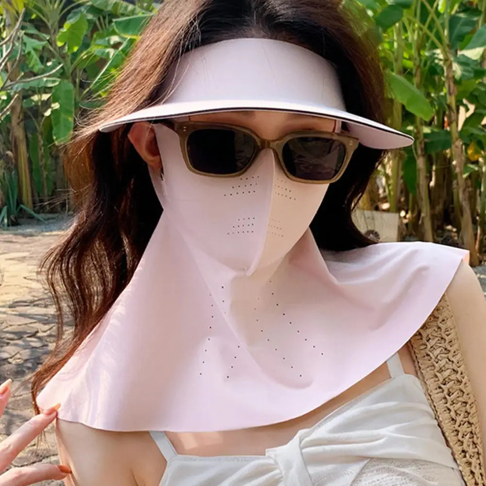Sun Visor Face Mask Set Ice Silk Breathable Full Coverage Sun Protection Kit