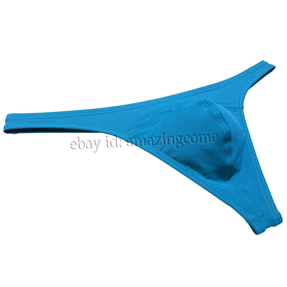 Men’s Matte Swimming Cloth T-back Smooth Thong Underwear Elastic Bikini Tangas