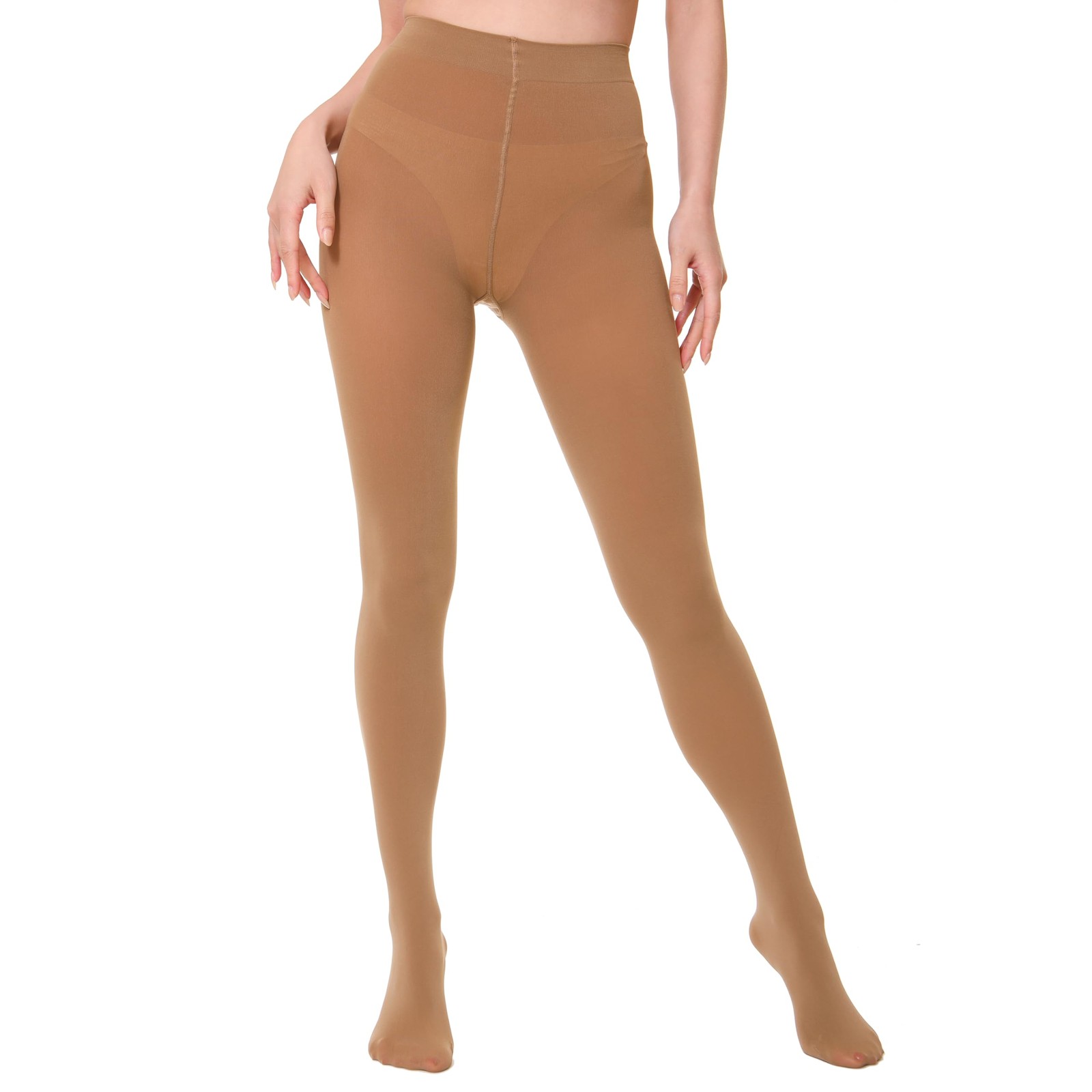 2 Pairs Pack Women’s Opaque Tights XXL3XL, Dark Skin