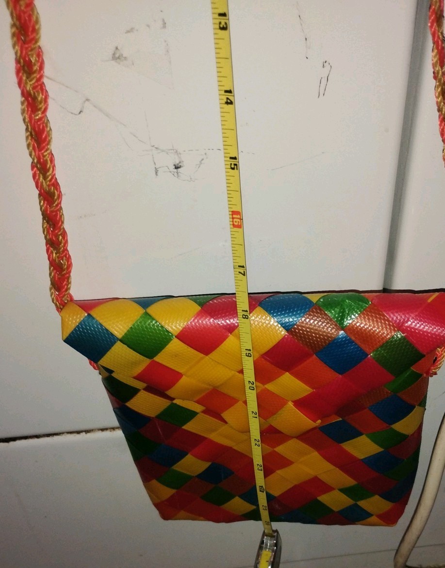Handmade Plastic Woven Purse Bag